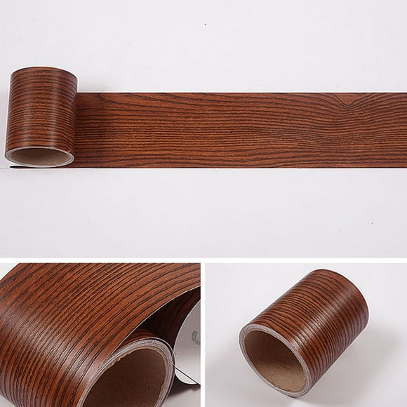PVC Self-Adhesive Baseboard Wall Sticker Wood Grain Door Frame Waveguide Corner Floor Window Sill Tile Film Waistline Decoration LJQ