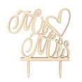 thumbnail image 3 of WHAMVOX Wood Wedding Cake Topper Handmade Retro Design for Cake Decorations Khaki Color 14.2cmX12.8cm, 3 of 8