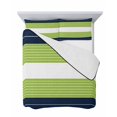 thumbnail image 7 of Navy Blue Green Stripe Full Size Down Alternative Comforter, Lightweight Comforter Quilt Bedding Set with Pillow Shams Modern Art Horizontal Striped All Seasons Bed Comforter Duvet Insert 78"x90", 7 of 7
