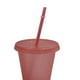 thumbnail image 3 of Botella de agua de plástico reutilizable, vaso con pajita, vaso con polvo brillante, moderno para rosa claro 500ml, 3 of 7