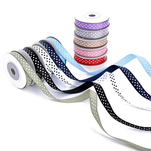 COSMOBETTY 5 Rolls Thin Ribbon in White Polyester for Diy Craft Supplies and Home Decor Round Ribbed