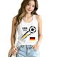 thumbnail image 5 of Women's Football Graphic Tank Tops, Women's Sleeveless Running Tank Top, Breathable Lightweight Sports Vest for Workout, Gym, Yoga, Training for Soccer Tournament 2026 White Size: XL, 5 of 5