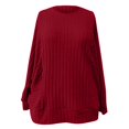 thumbnail image 4 of Sweatshirt for Women Women's Fashion Casual Loose Round Neck Long Sleeve Solid Color Large Size Top, 4 of 8