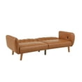 thumbnail image 4 of Weston Home Fosnavag Modern Upholstered Convertible Sofa with USB, Caramel Faux Leather, 4 of 10