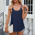 thumbnail image 6 of Qwertyu Womens Summer Eyelet Tank Tops Spaghetti Strap Scoop Neck Sleeveless Flowy Casual Beach Vacation Shirts Loose Trendy Basic Tops Navy L, 6 of 8