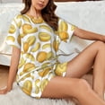 thumbnail image 6 of Womens Pajama Sets With Pocket, Funny Yellow Cantaloupe Lounge Sets Short Sleeve Sleepwear PJ Sets for Women, 6 of 6