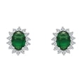 thumbnail image 2 of Sterling Silver Oval Colored CZ Stone With Teardrop Halo, 2 of 5