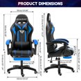 thumbnail image 6 of 450lbs Massage Gaming Chair PC Office Chair with Massage Lumbar and Footrest, Linkage Armrest, High Back Ergonomic Desk Chair Ergonomic PU Leather Executive Computer Chair Lumbar Support for Women Men, 6 of 7