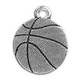 thumbnail image 2 of TierraCast 19mm Antique Silver Plated Pewter Basketball Charm, 2 of 2