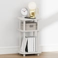 thumbnail image 2 of Furinno JUST Night Stand, 3-Tier Turn-N-Tube Nightstand with Open Shelf, Round Curve Corner Side Table, End Table, Easy Assembly, for Living Room, Bedroom, White, 2 of 4