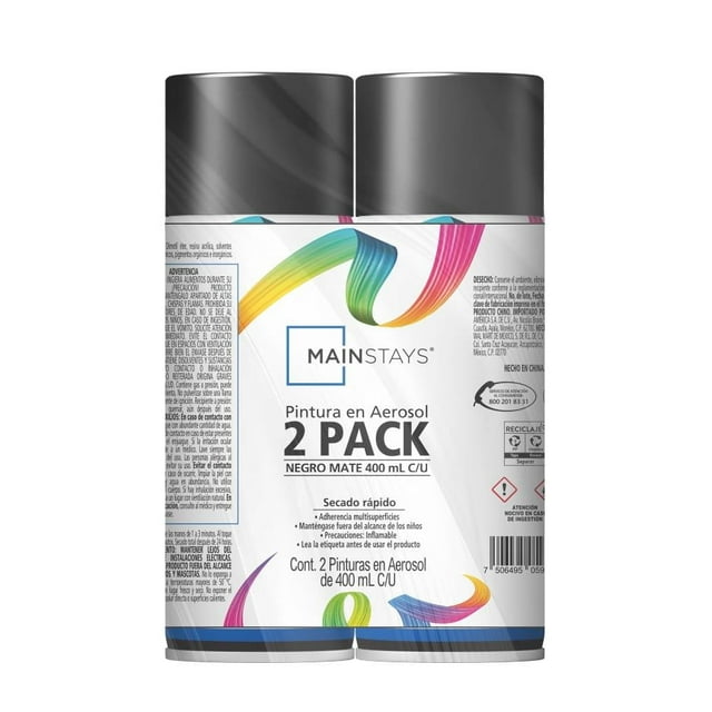 Pintura en Aerosol Mainstays Pintura en aerosol, 2 Pack, 400ml