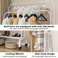 thumbnail image 6 of Seamika Garment Rack with Wheels Clothing Rack for Hanging Clothes,Multi-functional Bedroom Clothes Rack,White, 6 of 8