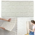 thumbnail image 1 of 1 Pc 12x24 inch 3D Brick Wall Panels, Self-Adhesive Peel and Stick Brick Backsplash Wall Tile for Bathroom Kitchen Bedroom TV Wall, 1 of 8