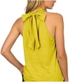 thumbnail image 2 of QASIEATN Womens Fashion Summer Tops Casual Top High Neck Sleeveless Tshirt Beach Vacation Loose Fit Shirt, 2 of 7