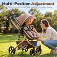 thumbnail image 3 of babyeap 2 in 1 Baby Stroller,Foldable Lightweight Carriage Reversible Bassinet Pram for Toddler,Travel Stroller with with Cup Holder,Brown, 3 of 13