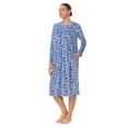 thumbnail image 3 of Aria Women’s Long Sleeve Strech Velour 44" Sleepwear Gown, Sizes S-4X, 3 of 6