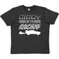 thumbnail image 3 of Inktastic Weekends Are for Racing Race Car Silhouette and Racing Flag Youth T-Shirt, 3 of 5