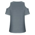 thumbnail image 5 of iHengLiXing Plus Size Spring Tops for Women 2025 Dressy Casual Women Summer Sexy T- Shirt Cold Shoulder Pullover Blouse V-Neck Short Sleeve Solid Tops Gray L, 5 of 5