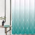 thumbnail image 2 of Sonernt Teal Shower Curtains Ombre Shower Curtain Set with Hooks Water Repellent Shower Curtain Beach Ocean Style Bath Decor Linen Fabric Shower Curtains for Bathroom Bathtub Hotel, 72x72 inch, 2 of 5