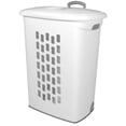 thumbnail image 2 of Ultra Wheeled Laundry Hamper with Lid, Handle and Wheels for Easy Rolling of Clothes to and from the Laundry Room, Plastic, White, 1-Pack, 2 of 6