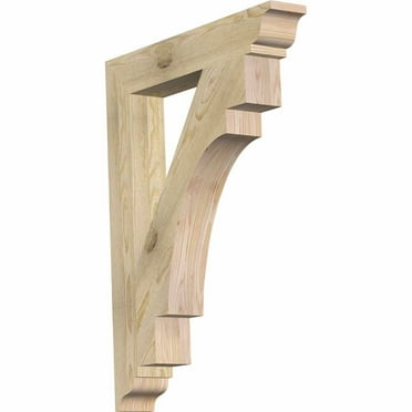 Ekena Millwork 3 1/2"W x 24"D x 32"H Merced Traditional Smooth Bracket, Douglas Fir