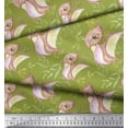 thumbnail image 3 of Soimoi Green Heavy Canvas Fabric Dinosaurs & Leaves Kids Print Fabric by Yard 58 Inch Wide, 3 of 3
