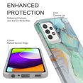 thumbnail image 2 of Samsung Galaxy A72 Case, Rosebono Slim Hybrid Shockproof Hard Cover Graphic Fashion Colorful Skin Cover Armor Case for Samsung Galaxy A72 4G and 5G (Green Marble), 2 of 5