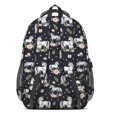 thumbnail image 3 of Unicorn and Horse Black Pattern Backpack for School, Cute School Bag with Adjustable Shoulder Straps and Padded Back, 16.9"x12.6"x5.9", 3 of 4