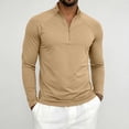 thumbnail image 5 of Linfrsh Men Tops Quarter Zip Pullover for Men Mock Neck Sweatshirt Lightweight Men's Long Sleeve Golf Shirt, 5 of 7