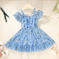thumbnail image 2 of Vestido Para Niñas, Ropa Para Niñas Pequeñas, Falda De Gasa Con Tirantes De Verano Para Niños Pequeños, Vestido De Princesa, Vestido Azul Con Tirantes Odeerbi LM103-5617, 2 of 8