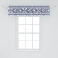 thumbnail image 2 of Aztec Boho Window Valance, Ethnic Design Geometric Triangle Shapes With Chevron Ornament Print, Curtain Valance for Kitchen Bedroom with Rod Pocket, 54" X 18", White and Dark Lavender, by Ambesonne, 2 of 2