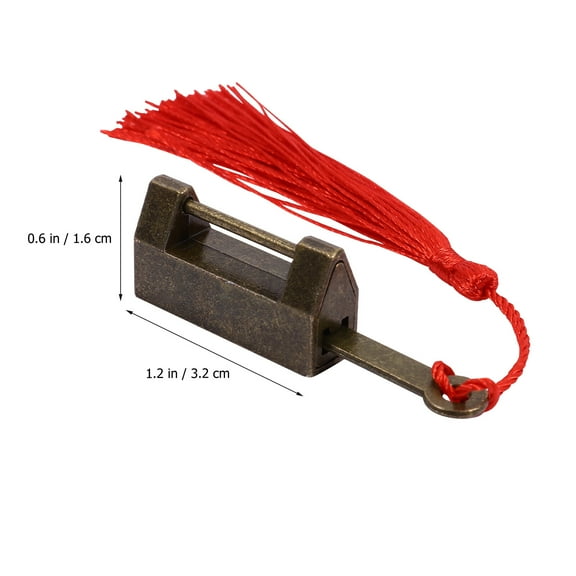 Stri 2pcs Chinese Padlock Retro Mini Jewelry Box Latches Lock (Random Color Tassels)