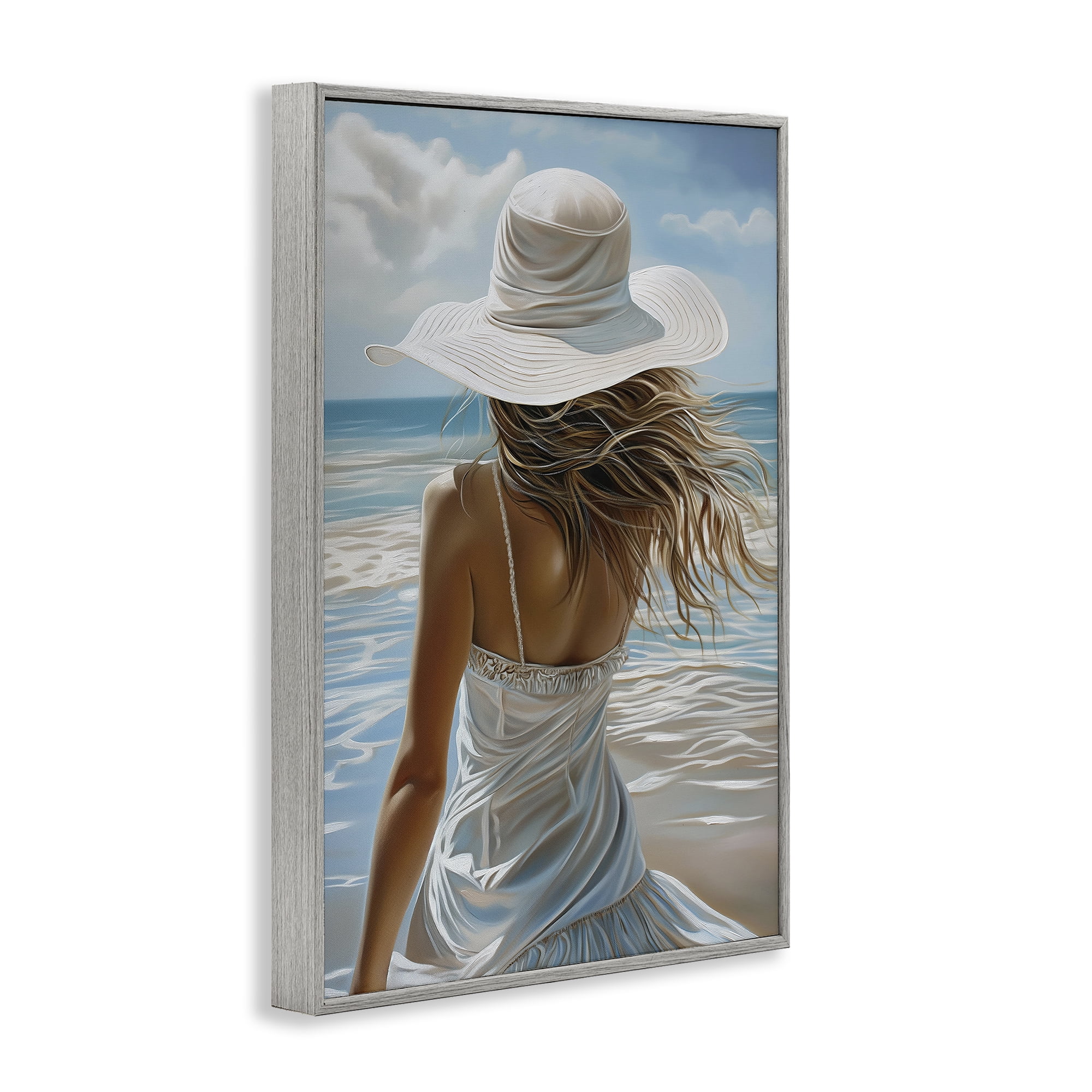 Stupell Industries Day Dreaming Summer Beach Gray Framed Giclee Art, design by Imagine It Images