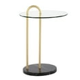 thumbnail image 2 of Lumisource Claire Contemporary/Glam Side Table in Black Marble and Gold Steel with Clear Glass Top, 2 of 7