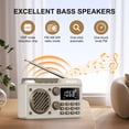thumbnail image 6 of Yucurem Portable Radio AM FM 1500mAh Rechargeable with Best Reception, Transistor shortwave Radio Wireless Bluetooth Speaker with Large LCD Screen (Khaki), 6 of 10