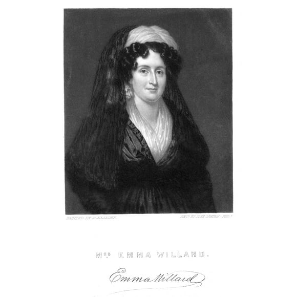 Emma Willard (1787-1870). /Nn_E Hart. American Educator. Mezzotint, C1859, By John Sartain, After A Painting By Francis Alexander. Poster Print by  (24 x 36)