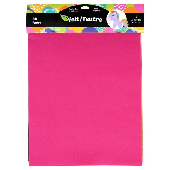 FABRIC CREATIONS Rainbow ClassicFelt™ Squares 10 Pack - Rainbow - 9" x 12" (23 cm x 30 cm)