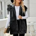 thumbnail image 5 of LYXSSBYX Jackets for Women Clearance Fashion Women Boyfriend Solid Sleeveless Hooded ButtonJacket Casual Coat, 5 of 5
