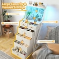thumbnail image 5 of EnHomee White Tall Nightstand Side Table Dresser for Bedroom with 6 Drawers Fabric Dresser&Chests of Drawers LED Lights, 5 of 8