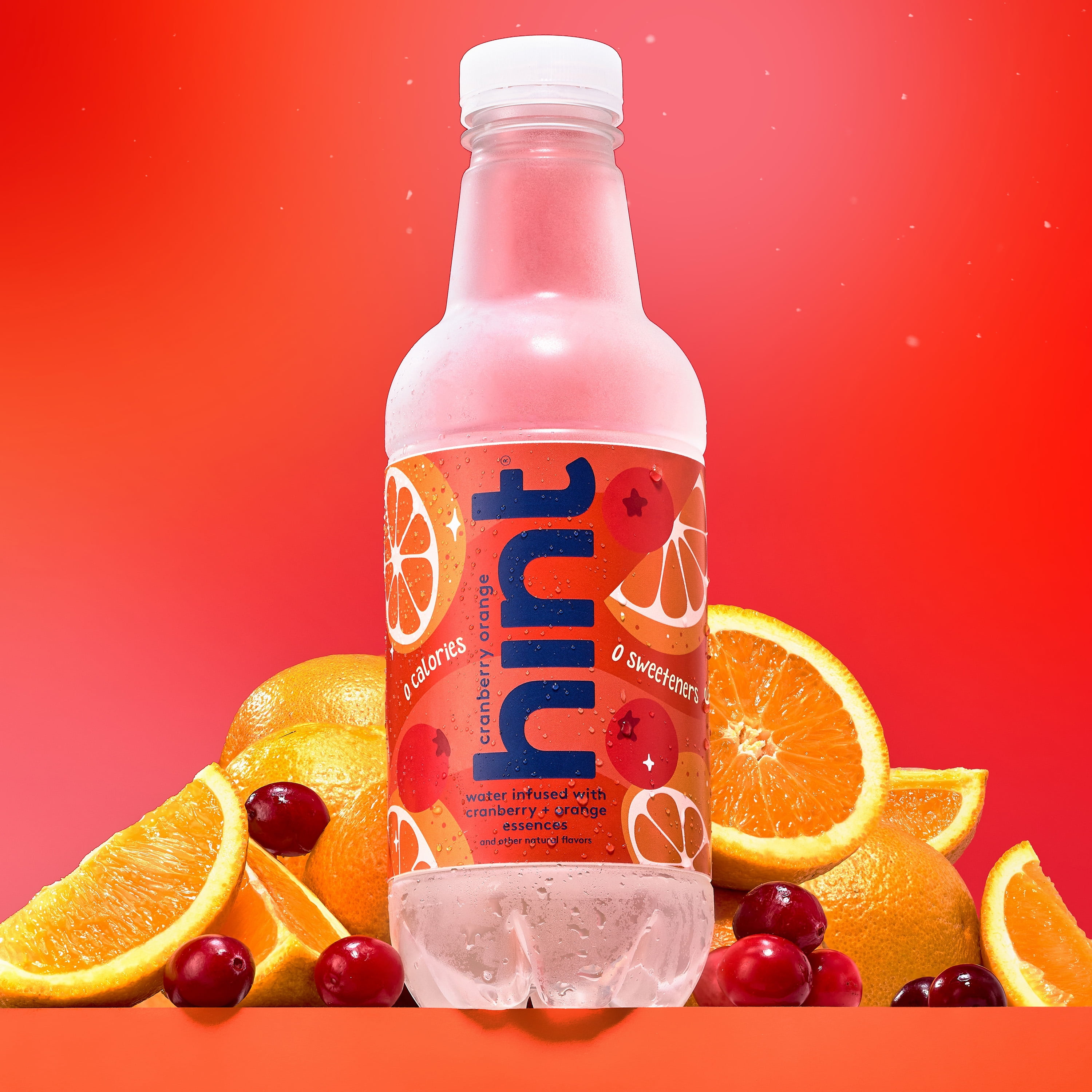 Hint Cranberry Orange Flavored Water, 16 fl oz, 12 Pack Plastic Bottles