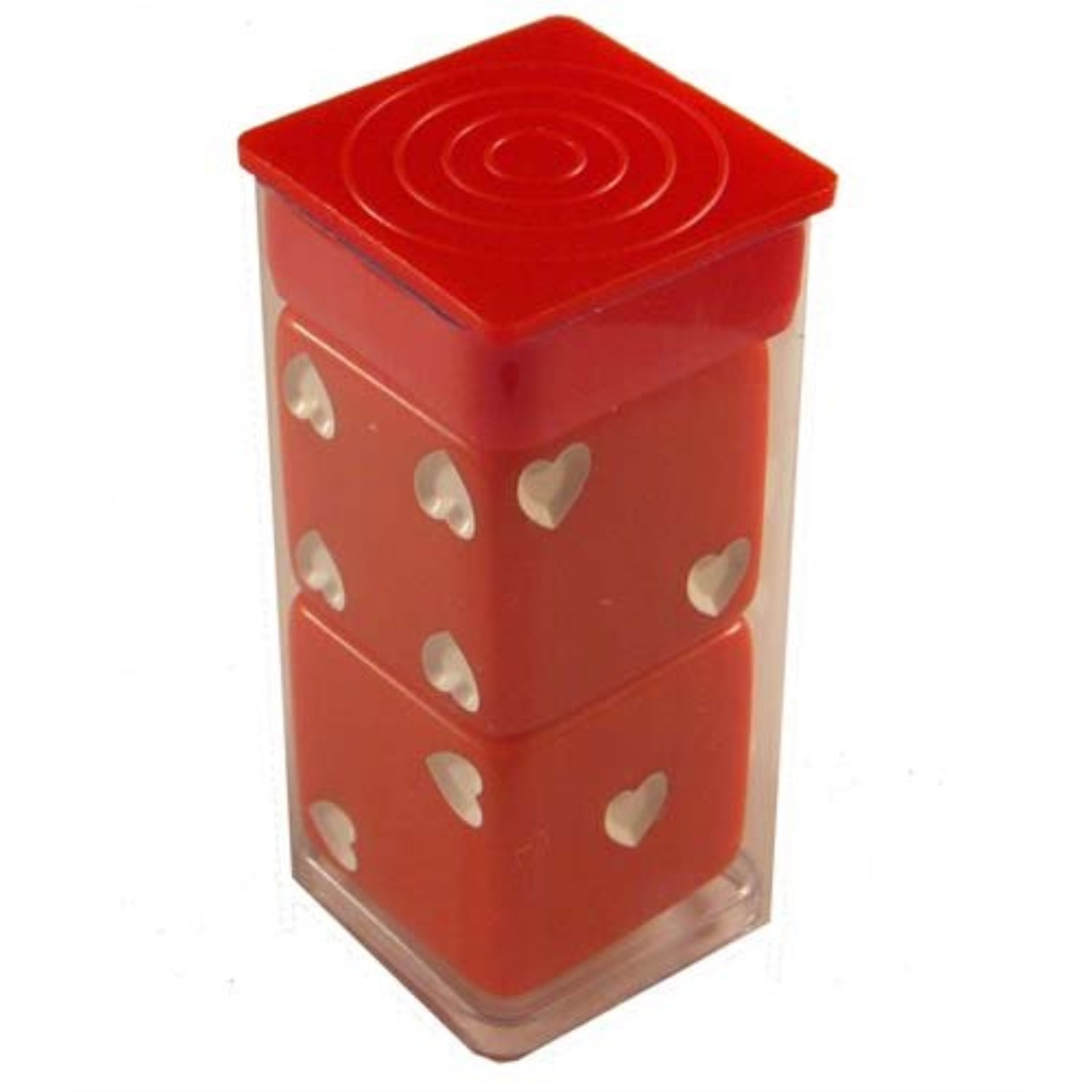 1 Red and 1 White Set of 2 Heart Pip D6 25mm Large Opaque Jumbo Love Dice 