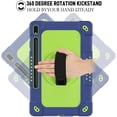 thumbnail image 3 of SOATUTO for Samsung S8 Plus S7 Plus S7 FE 12.4 inch Tab Case with S Pen Holder Kickstand Shoulder Hand Strap Hybrid Kids Friendly Case for Samsung Galaxy S8 Plus / S7 FE SM-T730 T736 - Navy+Green, 3 of 6