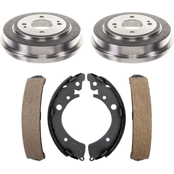 Detroit Axle - Rear Brake Drum Kit for 1992-2000 Honda Civic 1986-1989 Accord Brake Drums Semi-metallic Brakes Shoes Replacement: 9.45" inch Front Drums