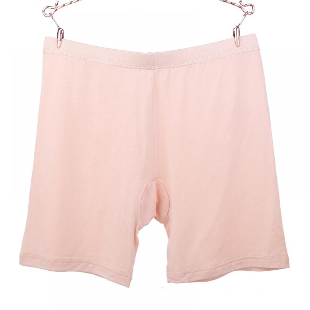 Women's Anti Chafing Cotton Underwear Seamless Anti Chafing Slip Shorts  Stretch Safety Leggings Undershorts L Pink