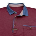 thumbnail image 4 of POTETI Short Sleeve Mens Polo Shirt Collared Casual Shirts Cotton Pockets Solid Loose Tops, 4 of 6