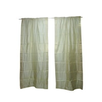 Mogul 2 Indian Sari Curtains Window Treatment Draperies Door Panel Brocade Border Rod Pocket Handmade Curtains Home Décor 96 inch