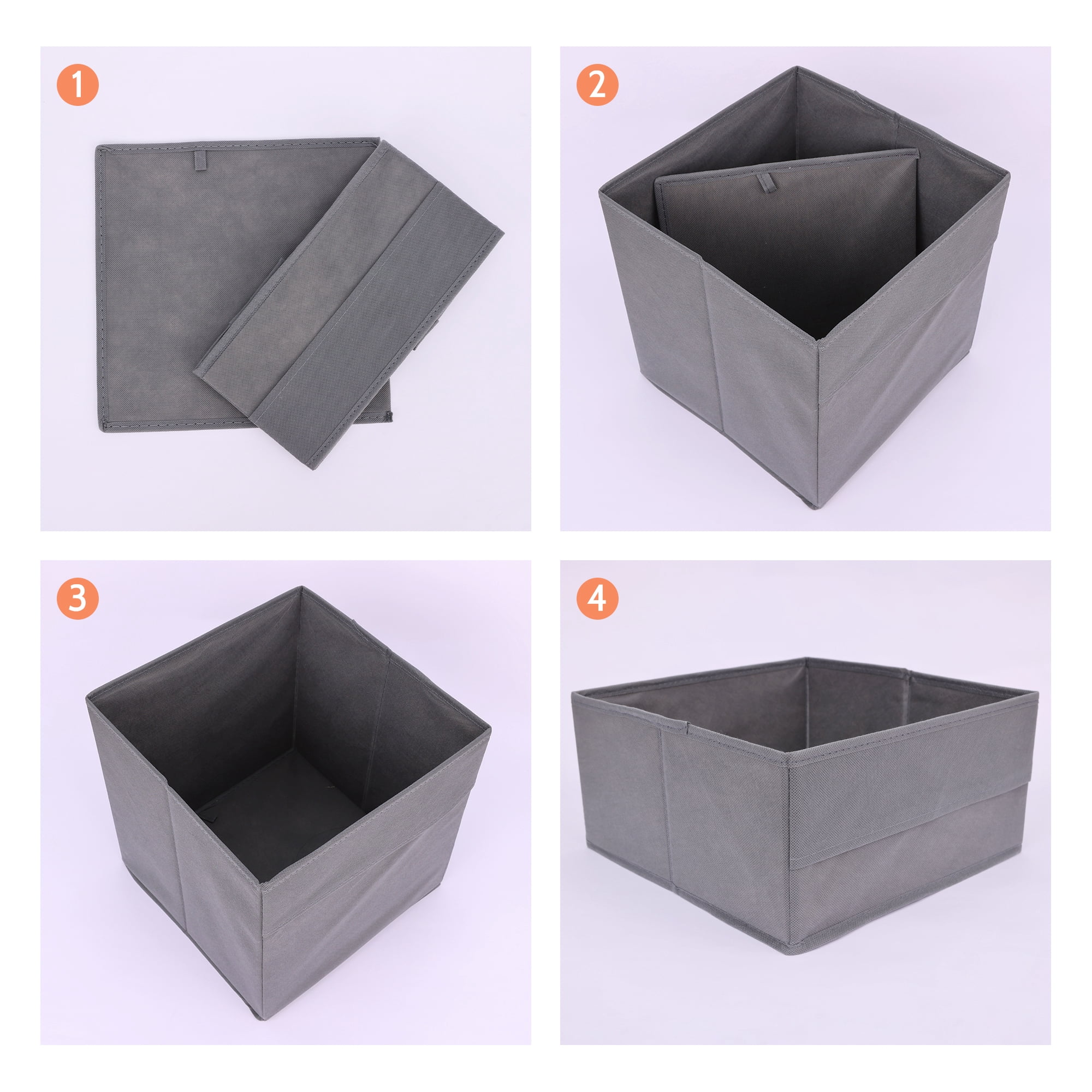 Unique Bargains Fabric Storage Cube Storage Bin Storage Basket Grey 11*10.5*10.5in