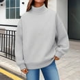 thumbnail image 5 of Comdrip Turtleneck Sweatshirt, Womens Oversized Sweatshirts Mock Neck Pullover Long Sleeve Tops Fall Outfits 2025 Clothes Womens Oversized Mock Neck Sweatshirt Grey S, 5 of 5