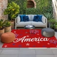 thumbnail image 2 of USA Independence Day Outdoor Rug for Patio/Deck/Porch, Non-Slip Large Area Rug 5 x 7 Ft, Red Fireworks Stars Indoor Outdoor Rugs Washable Area Rugs, Reversible Camping Rug Carpet Runner, 2 of 8