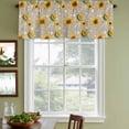 thumbnail image 3 of 2 Pack Valances for Window, Brown Yellow Sunflower Short Curtains for Kitchen Bedroom Living Room, Summer Botanical Farmhouse Floral Rod Pocket Small Window Treatment Valance Drapes 42 x 12 Inch, 3 of 8